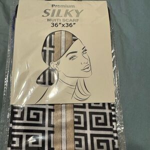 Premium Silky Multi Scarf - Black and Gold